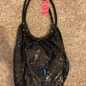 BLACK SEQUIN PURSE